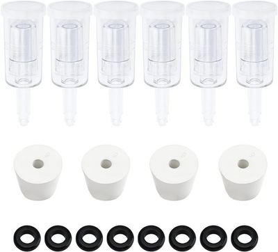 #ad 6 Packs 3 Piece Airlocks for Fermenting with #6 Stoppers and Grommets Air Lock $24.71