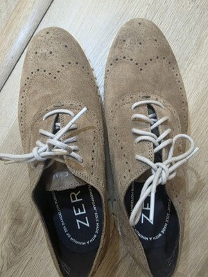 Cole Haan ZERØGRAND Remastered Oxfords: truffle suede, brogue wingtip detailing,