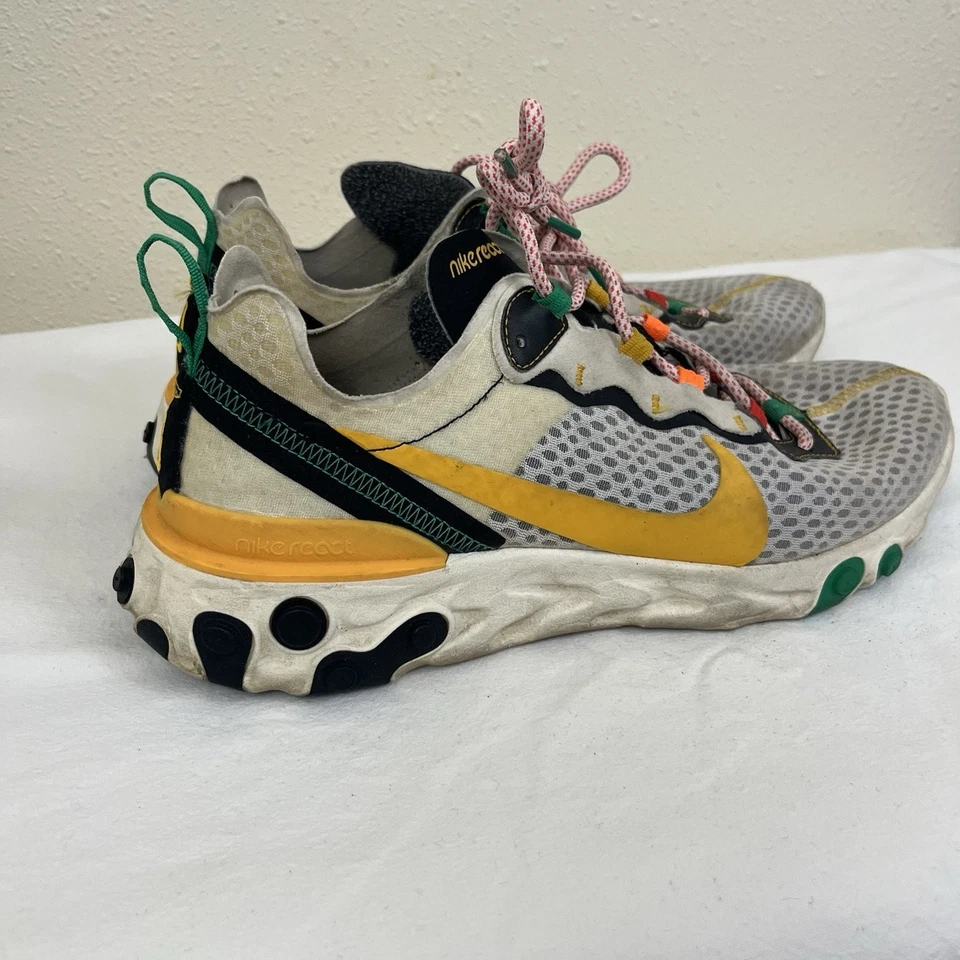 Nike React Element Sunburst Sneaker Mens 10.5 White Multi Lightweight CK9288-100 - Image 2 of 4