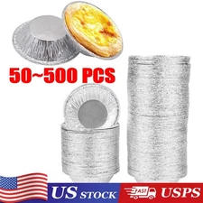 50~500Pcs Mini Round Egg Tart Pans Aluminum Foil Eggtart Mold Cupcake Pie Case