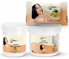 Byenblan Lemon Face  Body Cream Set with Soap 8 oz/4 oz Unisex Regular
