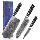 Sunnecko 3PCS Kitchen Knives Set VG10 Damascus Steel Chef Knife Slicing Tools