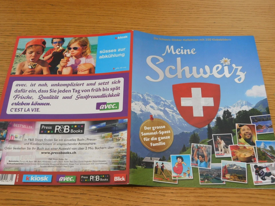 ALBUM COMPLET suisse AUTOCOLLANT MEINE SCHWEIZ STICKERS KOLLEKTION Valora AG - Photo 1/4