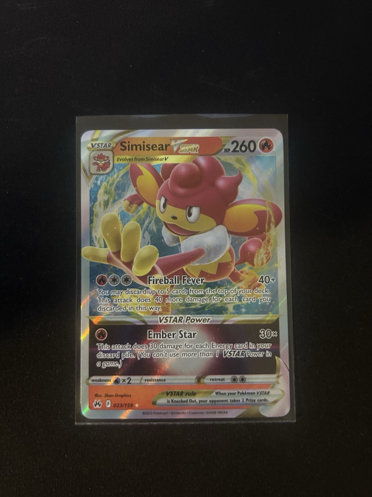 Simisear Vstar x1 - 023/159 Crown Zenith Ultra Rare Pokemon - NM