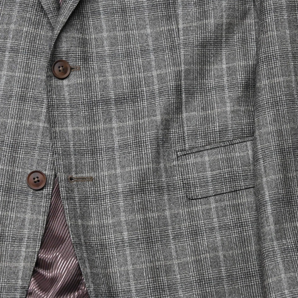 Hugo Boss 44R коричневый Glenn чек фланель Smith9 мужской блейзер Sport пальто куртка - Изображение 3 из 4