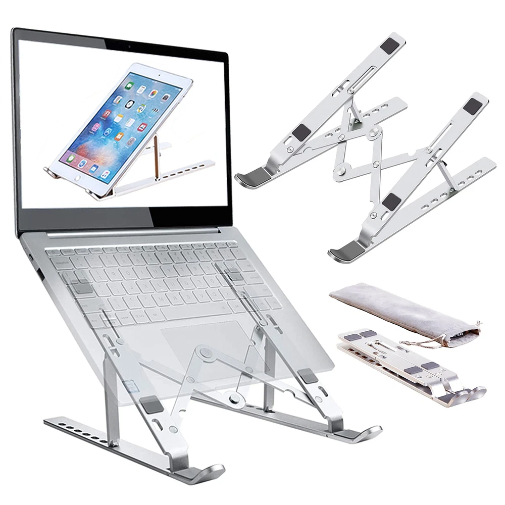 Adjustable Aluminum Foldable Laptop Stand for Desk Ergonomic Riser