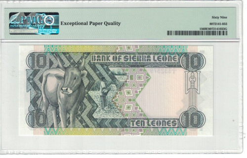 Sierra Leone 10 Leones 1988 Pick# 15 "TOP POP" PMG: 69 EPQ GEM UNC. #PL2586 - 第 2/2 張圖片