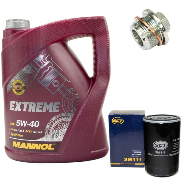 MotoröL Set 5W-40 5 Liter + ÖLfilter Sm 111 + Schraube FüR Audi 80 100 Vw Passat-image