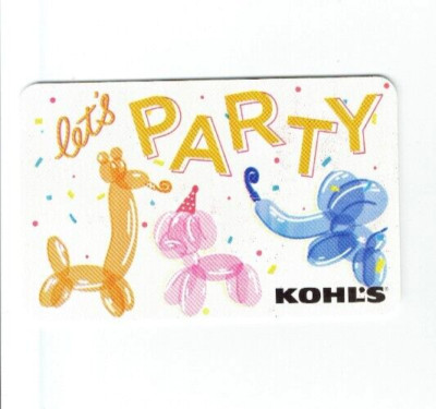 Kohl's Gift Card - Balloon Animals, Party - Collectible - No Value - I Combine