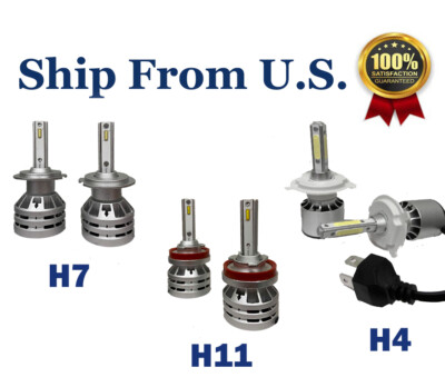 Replacement LED Lamp Headlight Bulbs Kit for H4/ H7/ H11 High Low Beam Fog Light