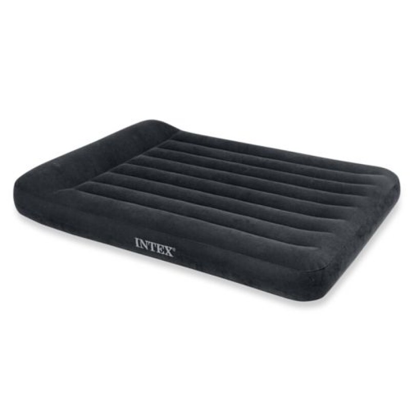Lit gonflable Intex compact matelas de voyage gris avec coussin intégré