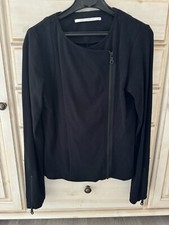 Truly By Part Two Zipped Jersey Jacket Black Uk8-10 Xs Bnwot