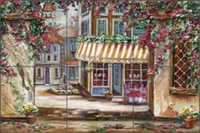 Cafe Tile Backsplash Ceramic Mural Cook Village Shop Art GCS020