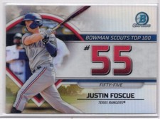 Justin Foscue 2023 Bowman Chrome Baseball Scouts Top 100