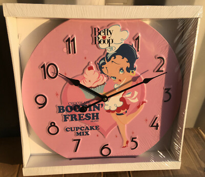 Betty Boop 16'' Boopin Fresh Metal Clock retro vintage Pink
