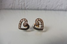 Beautiful, old earrings, stud earrings, 925 silver with stones, hearts