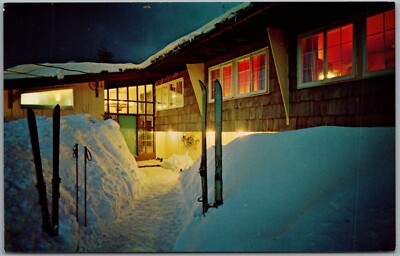 Summit Ski Lodge Snow Drifts Skis Killington Vermont Postcard V348