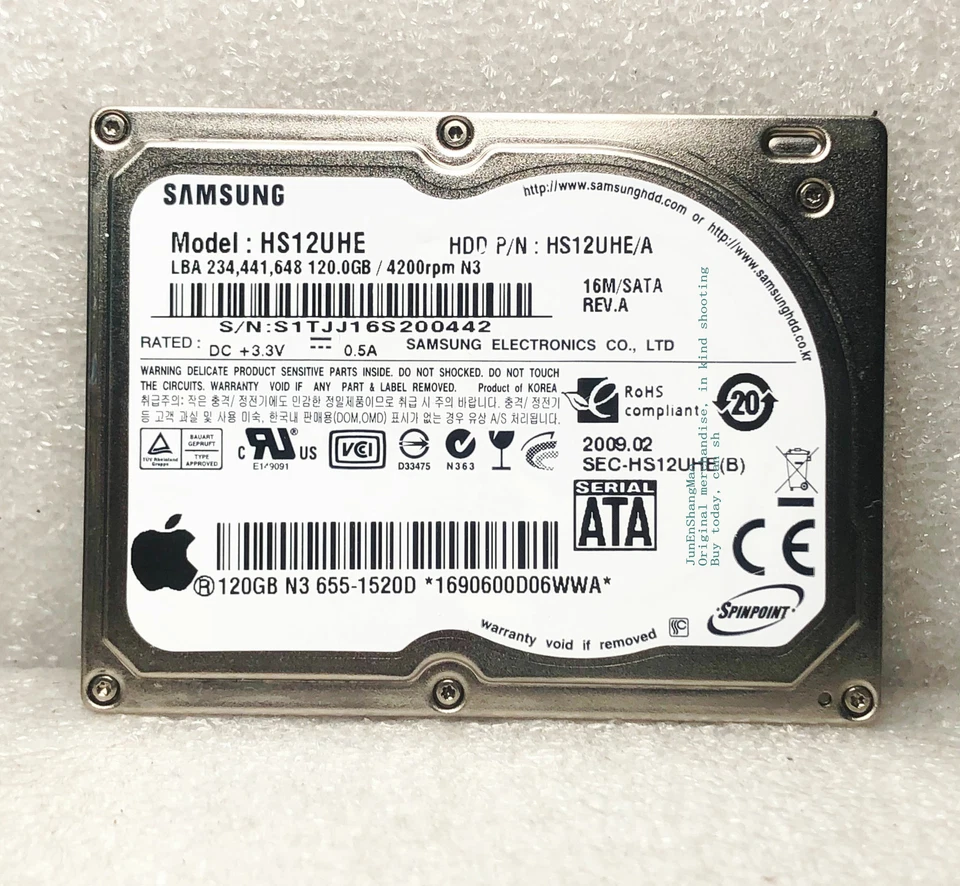 Samsung 120GB 16M HS12UHE/A 1.8" LIF hard drive for Apple MacBook - Image 3 of 4