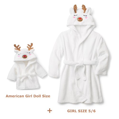 American Girl Rentier Morgenmantel mit Kapuze 1 Puppengröße + 1 Mädchengröße 5/6 Morgenmantel Urlaub - Bild 12 von 12