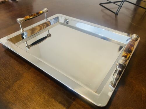 Ralph Lauren Wentworth Tray | Tray with Handles | Tortoise Shell Style Accents - Picture 3 of 10