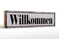 Holzschild Hinweis 46X10 Cm Willkommen Geschenk Holz Deko Schild