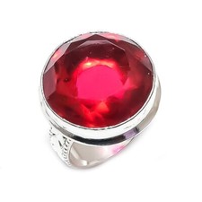 Natural Mozambique Garnet Gemstone 925 Sterling Silver Jewelry Ring Size 7 Q817