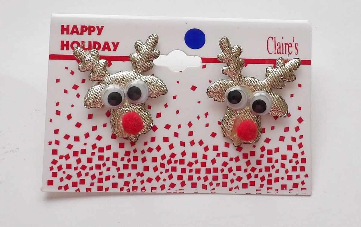 Boucles D’oreilles Noël Pour Enfants Claire’s – Percées – Neuves Avec étiquettes