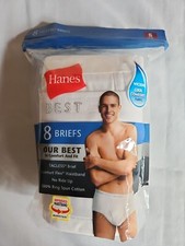 Hanes Best Men  s 8 Pack White Briefs Tagless 100 Cotton No Ride Up Size Small