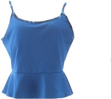 Tracy Anderson GILI Peplum Cami Vibrant Blue M NWOT 2 