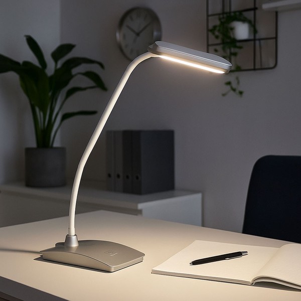 Tischleuchte Tischlampe Wohnzimmerleuchte Touchdimmer 3 Stufen Weiß Led H 58 Cm-image