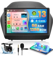Hikity 8core6+128GBWireless Android 13 CarPlay Radio For2010-2015 Hyundai Tucson