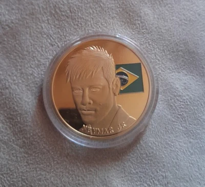 NEYMAR pièce collector métal or ,avec capsule ok - Photo 1/3