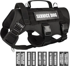 WINSEE Tactical Dog Vest Harness Large No Pull MOLLE Training W/ 10 Patches