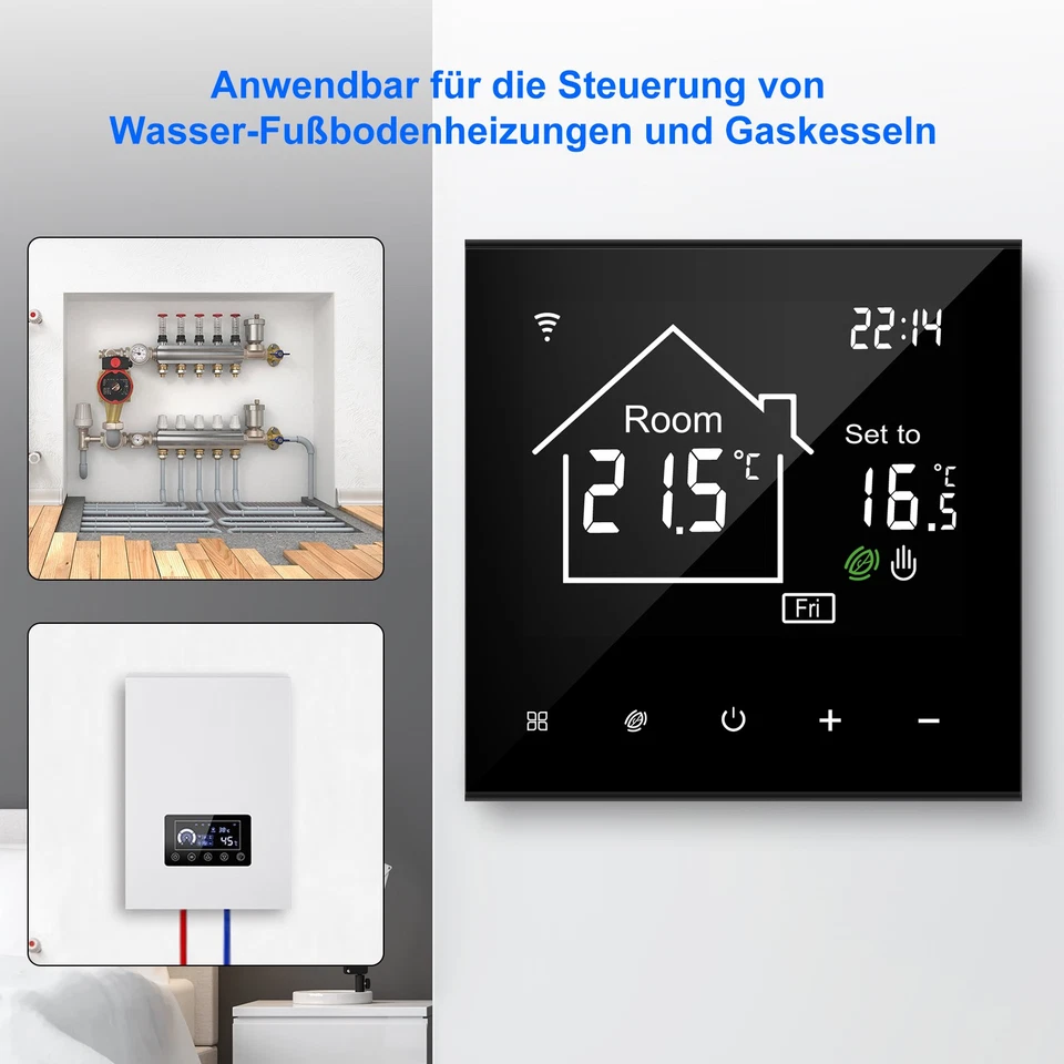 WiFi Thermostat Digital WLAN Raumthermostat Touch Fußbodenheizung Programmierbar - Bild 3 von 4