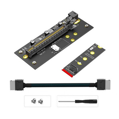 PCIe 4.0 x16 to M.2 NVMe Riser Extension Cable For 2280 Size M.2 NVMe SSD