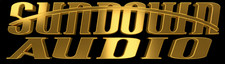 9 Inch Gold Black Sundown Audio 6 Inch Wide Automotive Sound Decal Stickers