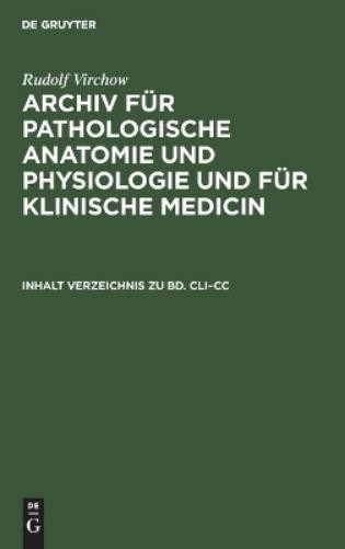 Rudolf Virchow Inhalt Verzeichnis Zu Bd. CLI-CC (Hardback)