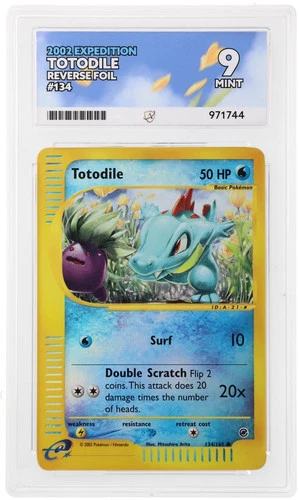 Ace 9 Totodile Reverse Foil 134/165 Expedition Mint Pokemon