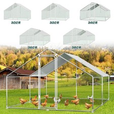 H&uuml;hnerstall Freilaufgehege mit Dach 3x2-3x8m Verzinkt wetterfest Gefl&uuml;gel Garten