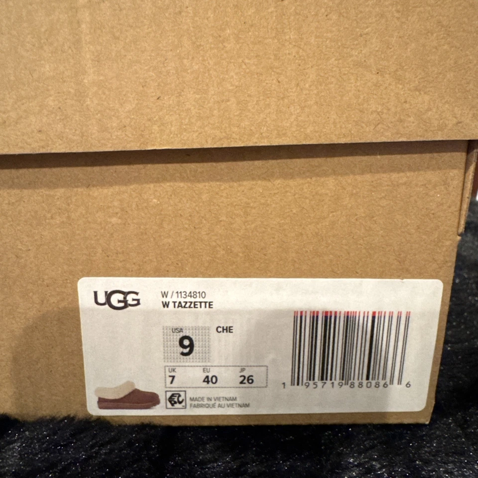 UGG TAZZETTE CHESTNUT SUEDE/ WOOL PLATFORM SLIPPERS, WOMEN US 9/EUR 40 NEWinbox  - Image 3 of 4