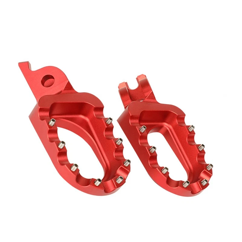 Pedals Foot Rests For Honda CRF450R/X CRF250L/M Off road Dirt Bike Motocross Red — 第 2/4 张图片