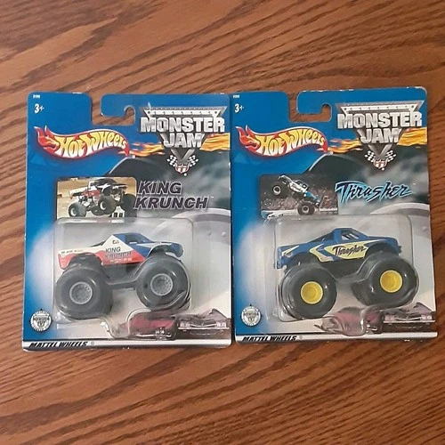Vtg Hot Wheels Monster Jam King Krunch, Thrasher Lot Of 2 Y2K Truck Bundle