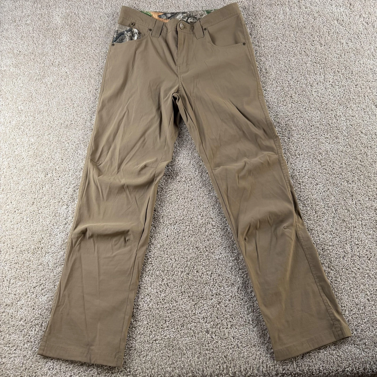 Columbia PFG Pants Mens 32x32 Brown Chino Lightweight Quick Dry Fishing Outdoor