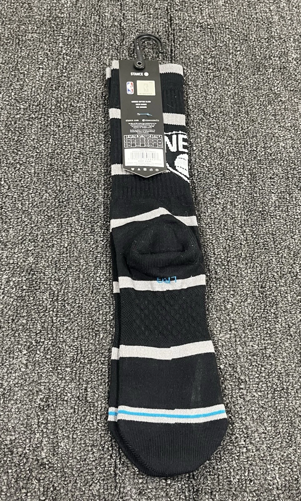 New! Stance Crew Socks NBA Brooklyn Nets Size Large Color Black