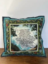 Vintage Fabric Pillow Religious The Lord Is My Shepherd Psalm 23