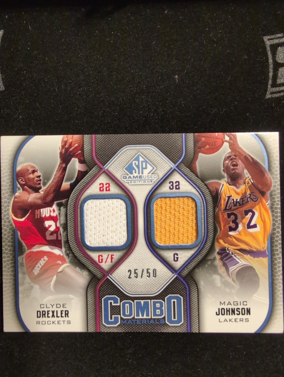 09-10 Sp Game Used Basketball Drexler/ Magic Dual Combo Materials Jersey...