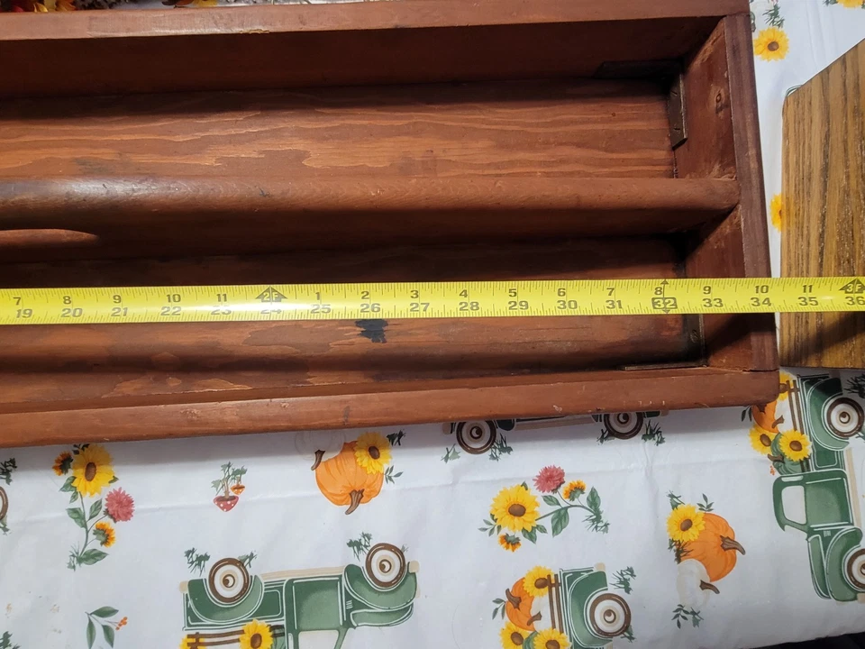 Lg Antique Wooden Tool Caddy Primitive Farmhouse Decor - Image 3 of 4