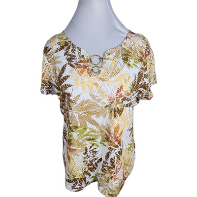 Hearts Of Palm WMS PL Multi Color Cutout Top Built In Tank Top S32