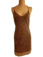 Xhilaration Dress Small shiny sleeveless metallic weave bubble hem mini 