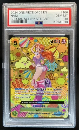 2024 One Piece Emperors in the New World Nami Special Alt Art #OP08-106 PSA 10